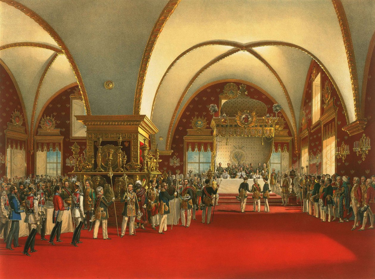 Banquet de couronnement du tsar Alexandre II (1856) dans la grande salle du Palais des Facettes - Georg Wilhelm Timm