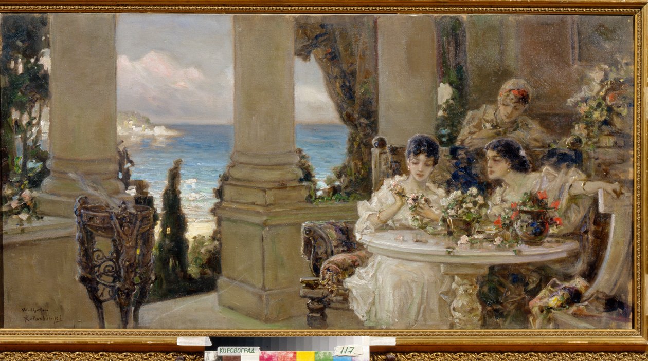 Sur la terrasse - Vasily Alexandrovich Kotarbinsky