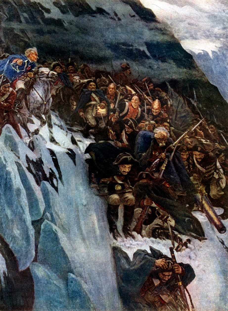La marche de Souvorov à travers les Alpes, 1799, 1899, 1939 - Vasily Surikov