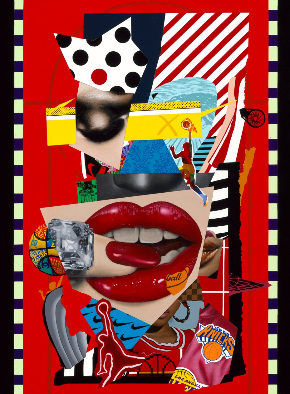 Coeur dans la peinture, 2024 (acrylique sur bois) - Vaskeen Vaskeen