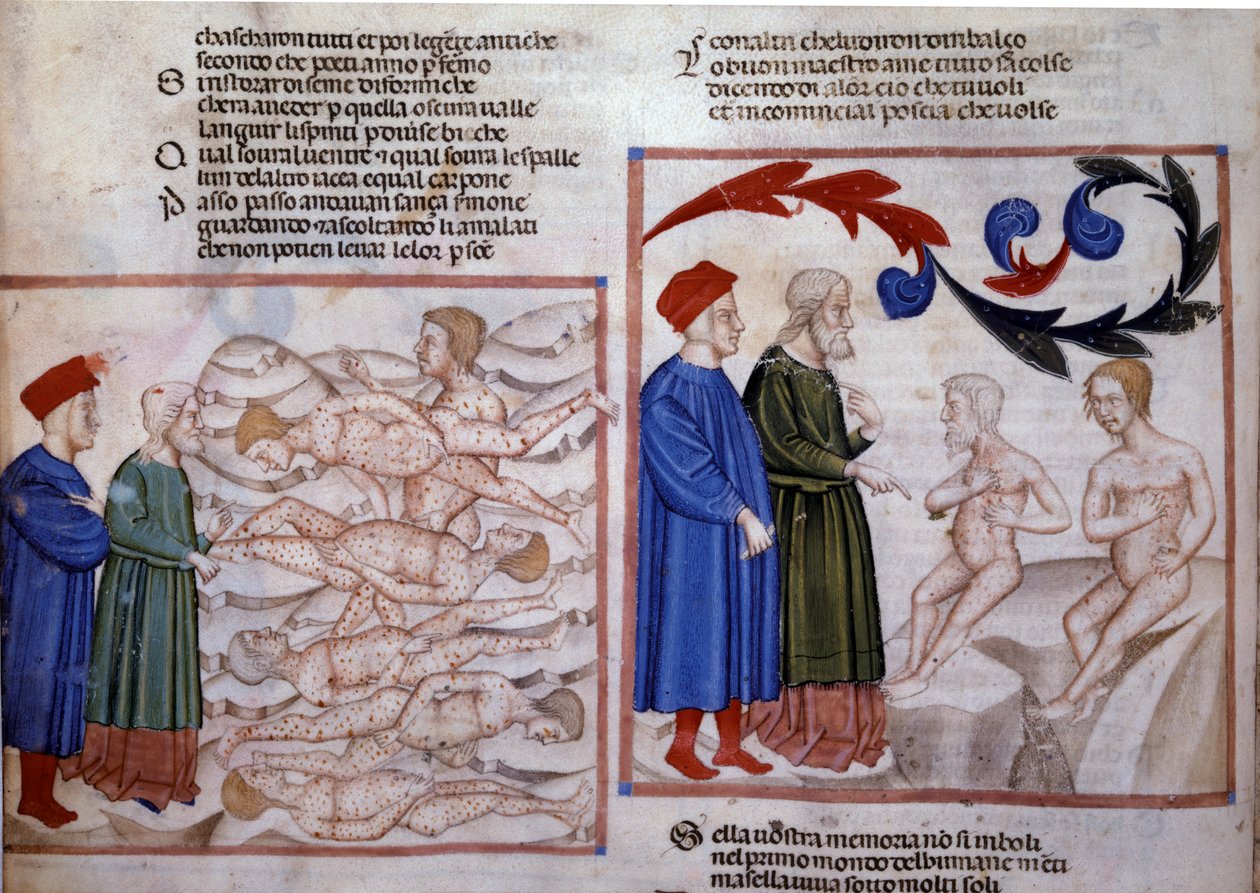 Dante et Virgile en conversation avec Grifolino d