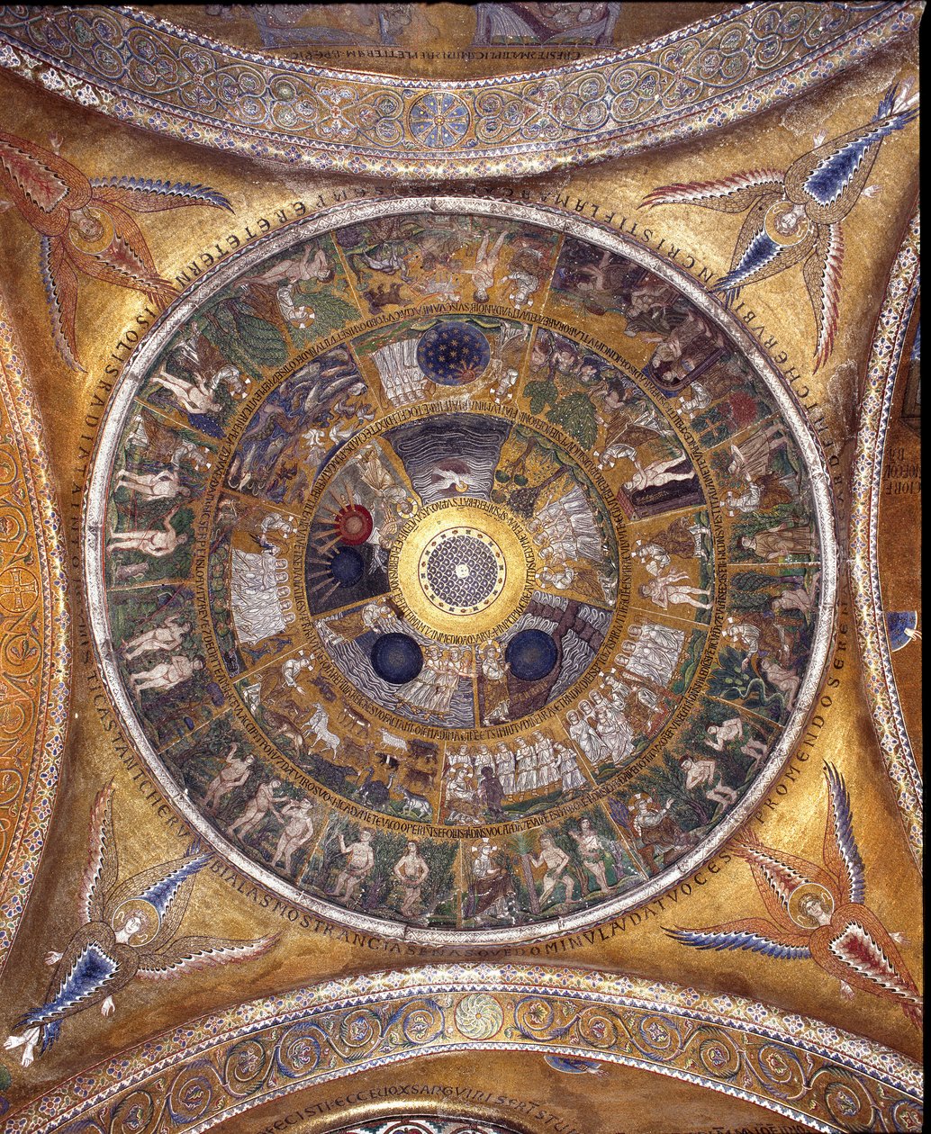 Vue du dôme avec des mosaïques sur fond doré - Veneto Byzantine School