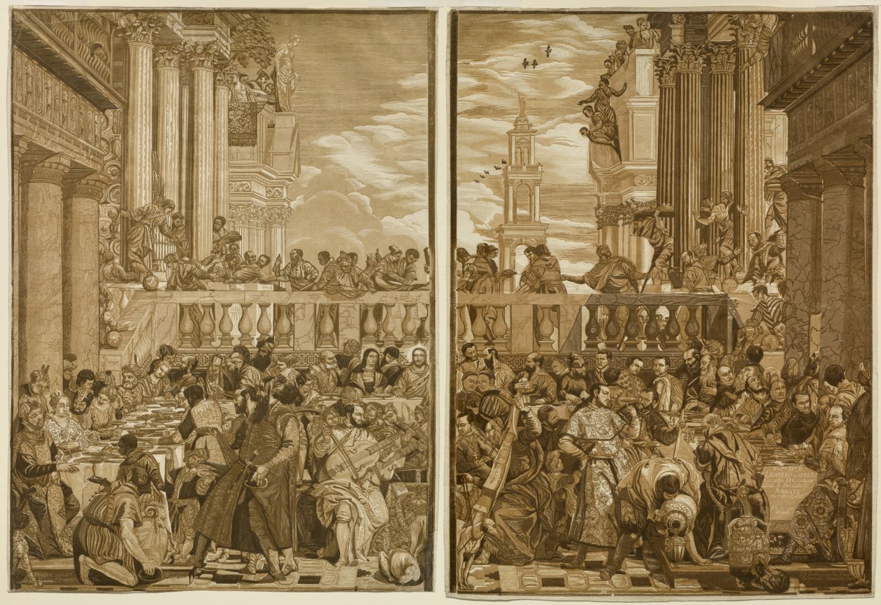 Les Noces de Cana, gravé par John Baptist Jackson - Veronese