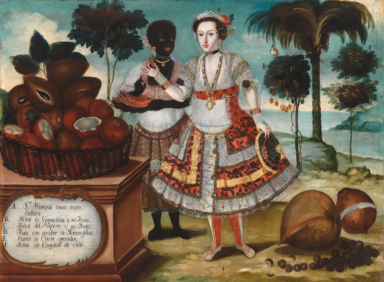 Noble femme avec son esclave noir, vers 1783 - Vicente Alban