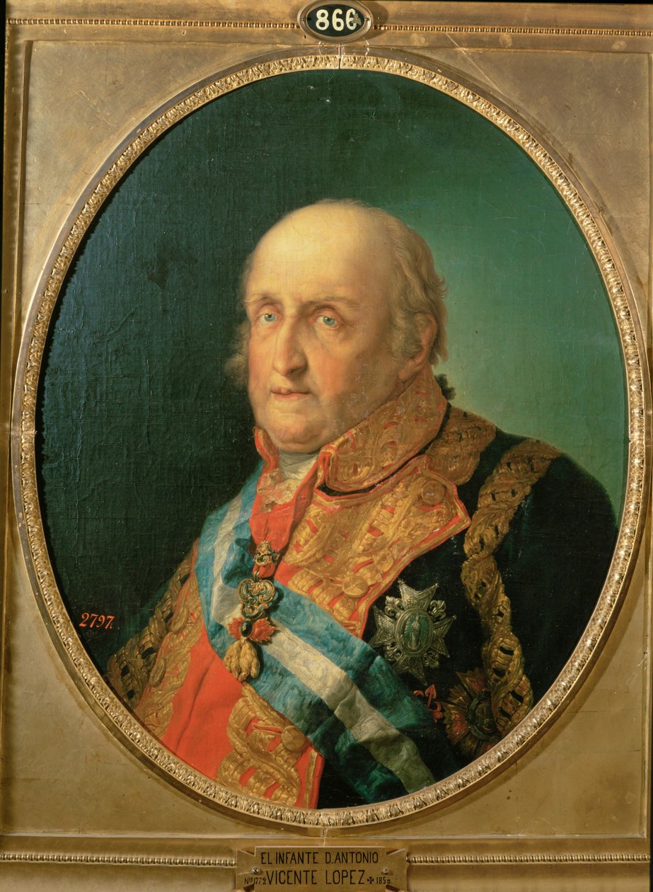 Infant Don Antonio Pascual de Borbon, frère du roi Carlos IV (peinture sur toile) - Vicente Lopez y Portana