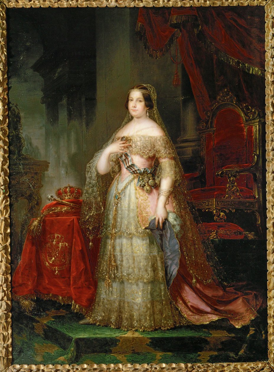 Reine Isabel II (peinture sur toile) - Vicente Lopez y Portana