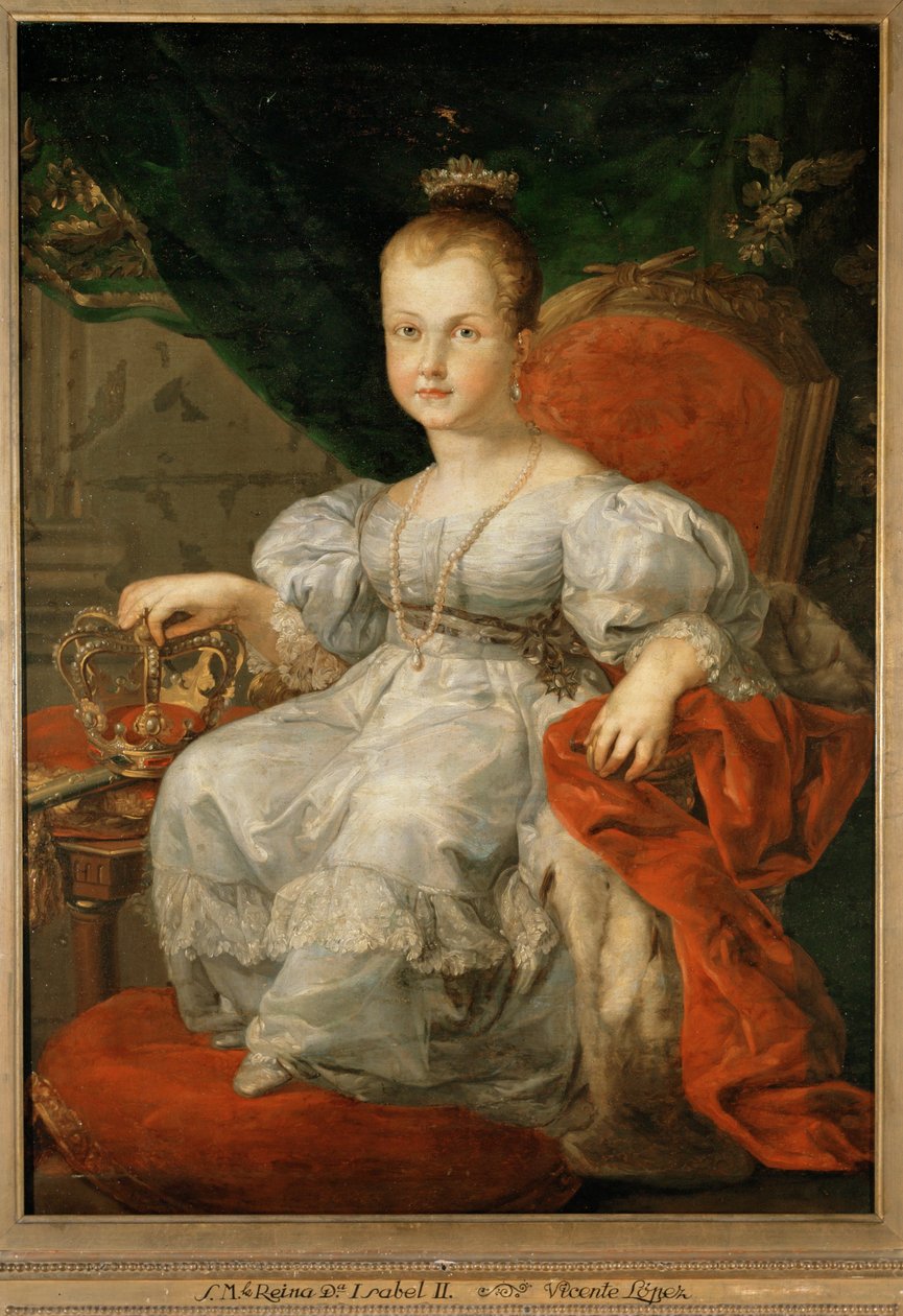 La reine Isabelle II enfant (peinture sur toile) - Vicente Lopez y Portana