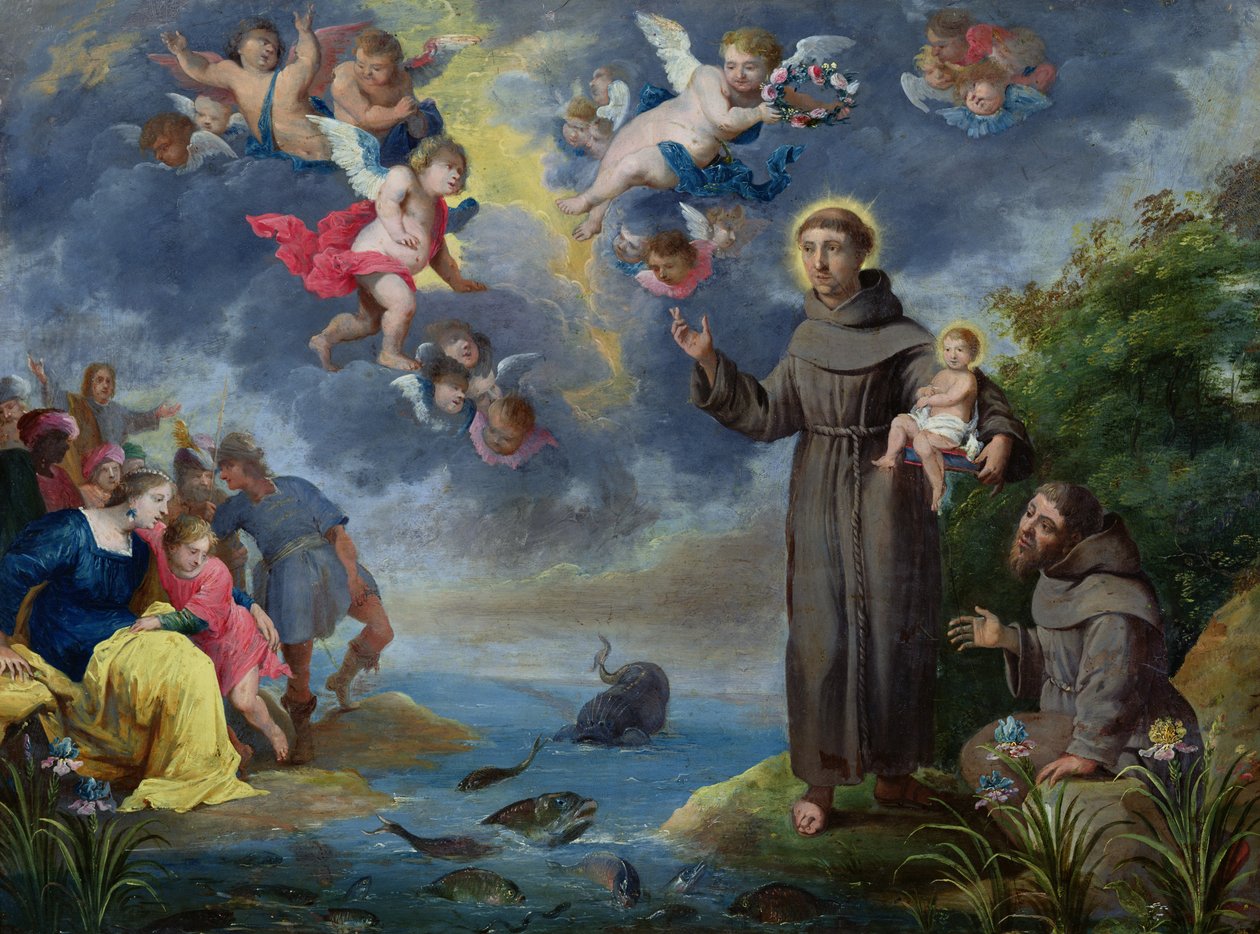 Saint Antoine de Padoue prêchant aux poissons - Victor Wolfvoet