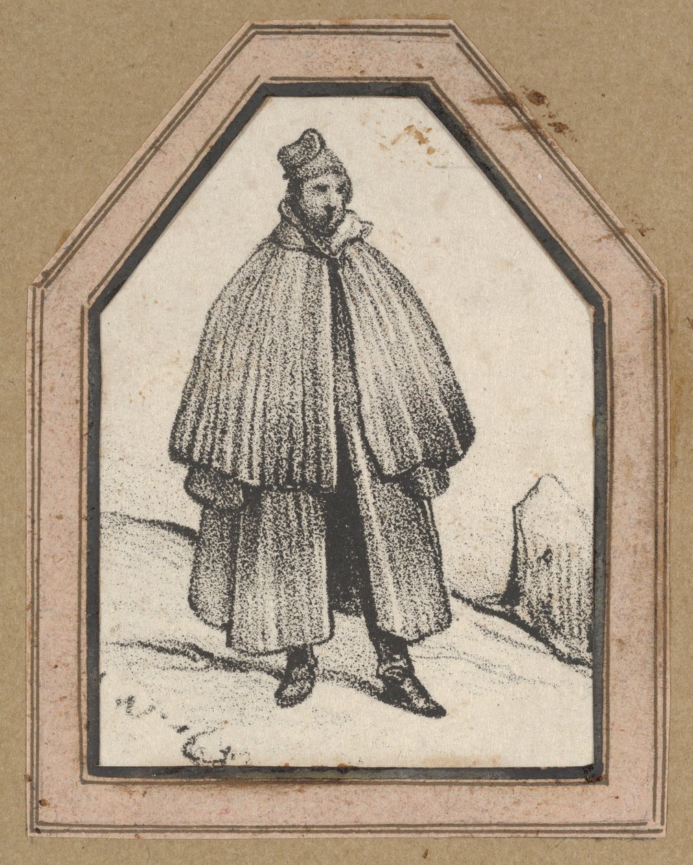 Homme portant une cape - Victor Adam