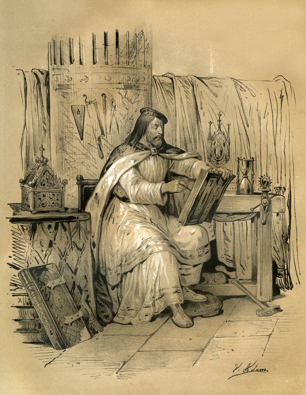 Saint Éloi (v.588-660) orfèvre et trésorier du roi des Francs Dagobert 1er, puis évêque de Noyon à partir de 641 jusqu