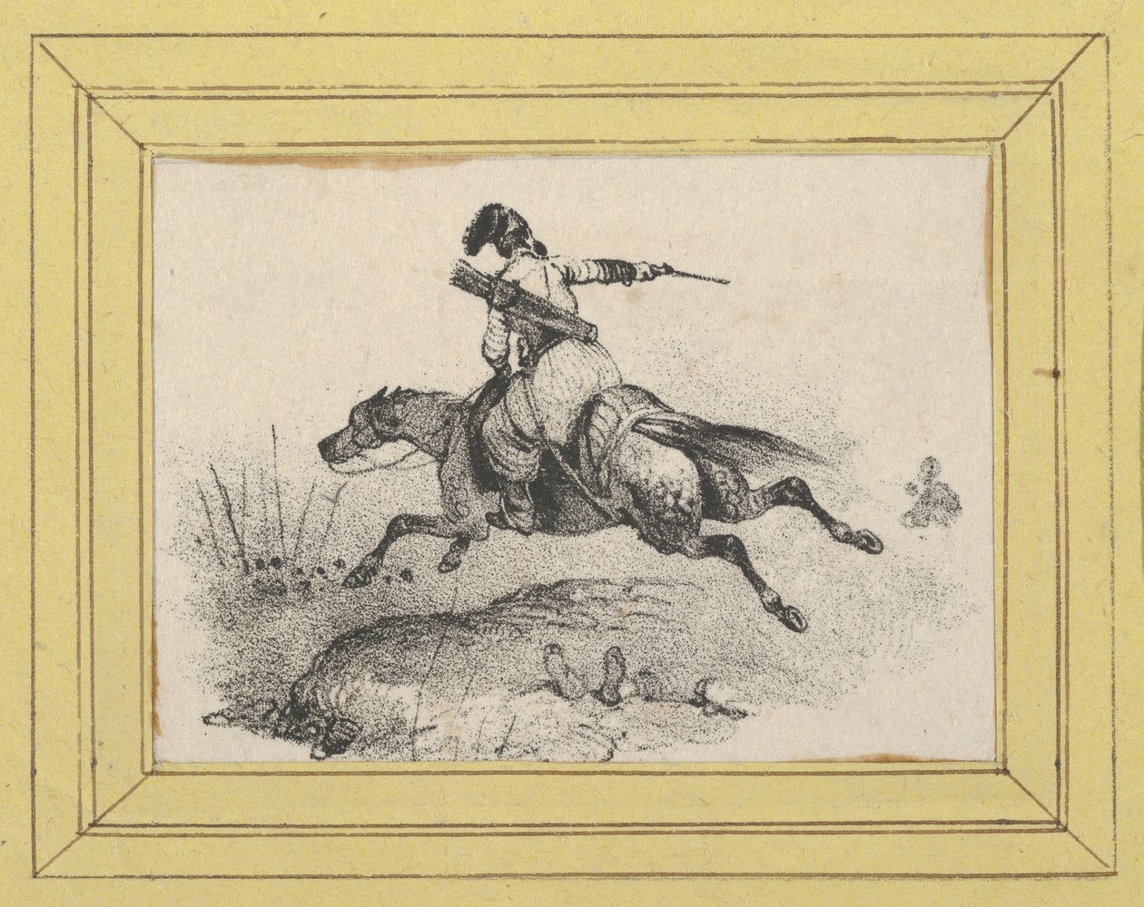 Soldat auf galoppierendem Pferd - Victor Adam