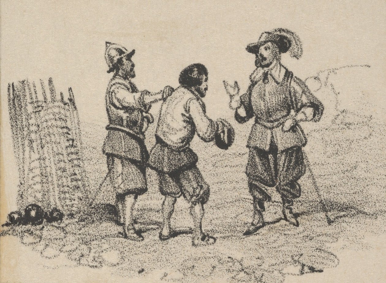 Trois hommes discutant, milieu du 19e siècle - Victor Adam