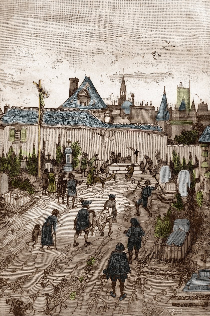Convulsionnaire janséniste (ou Saint Médard) (Œuvres de convulsions) au 18e siècle : "les malades et les infirmes vont au cimetière de Saint-Médard (où se trouve la tombe du diacre François Paris) pour être miraculeusement guéris" - Victor Armand Poirson