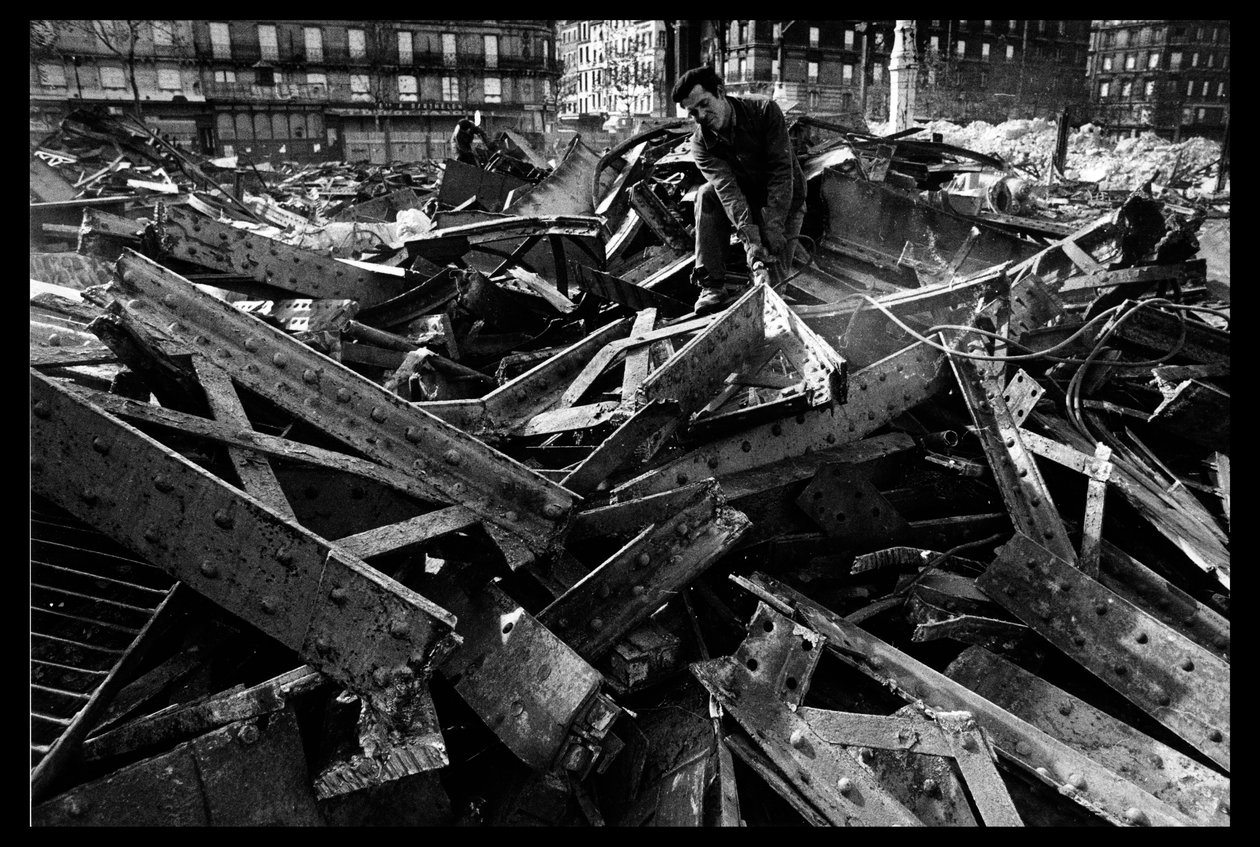 Démolition du marché central à Paris, en août 1971 (photo n/b) - Victor Baltard