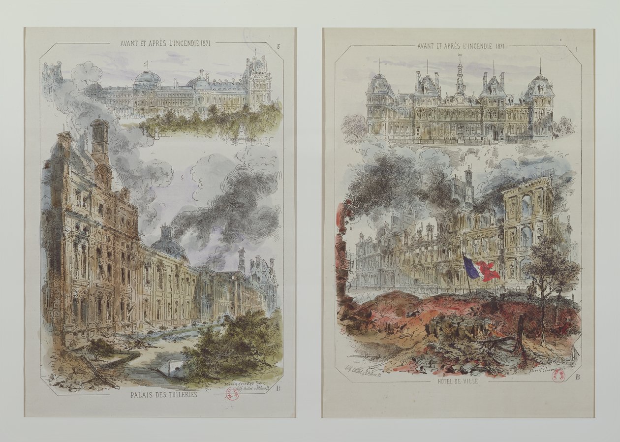 Vues du Palais des Tuileries et de l