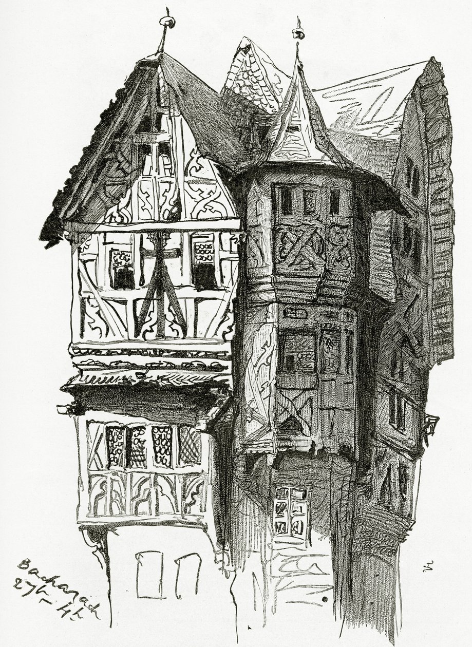 Maison à Bacharach sur le Rhin, XIXe siècle - Victor Hugo