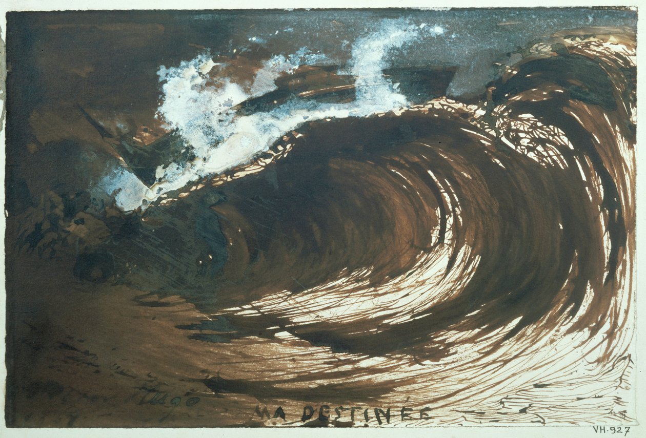 Ma destinee ... (plume, lavis et gouache) - Victor Hugo