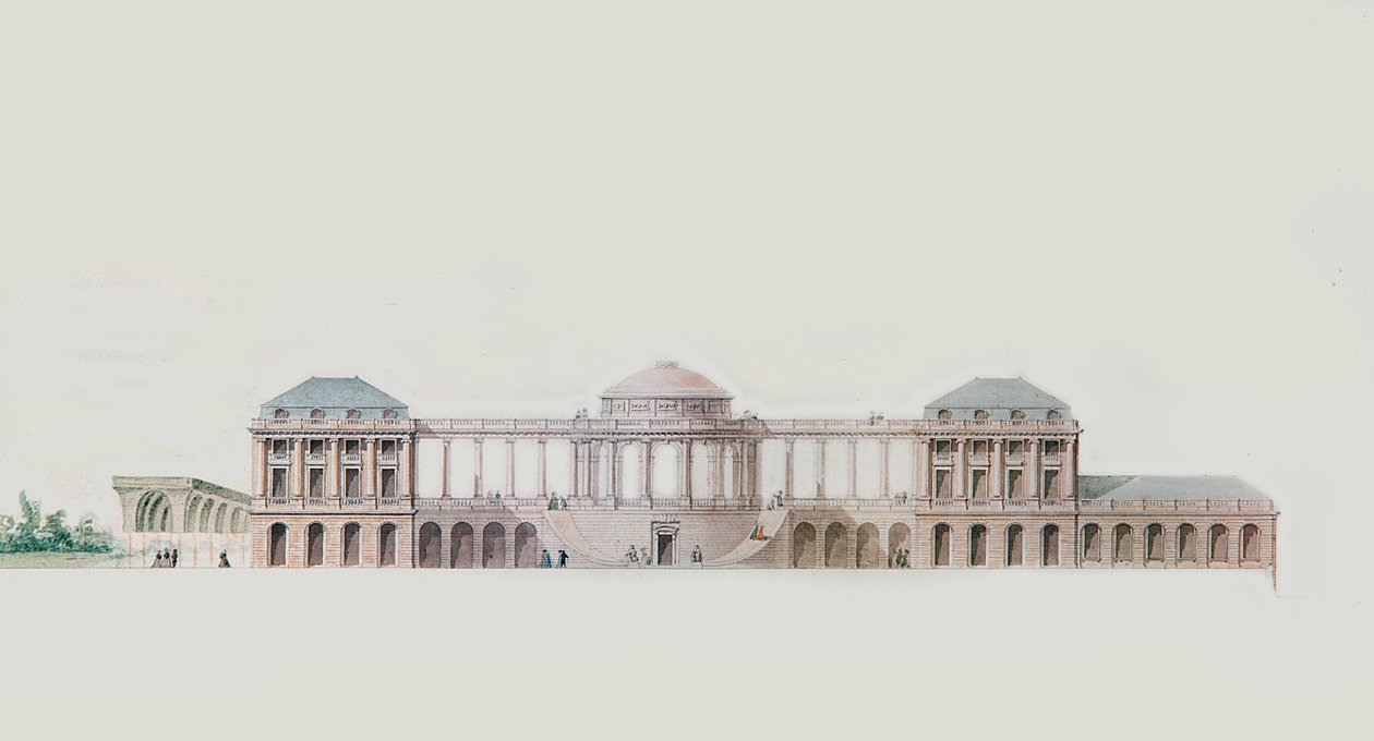 Premier dessin pour le Château du Bouilh, Saint André de Cubzac, Aquitaine, c.1787 - Victor Louis