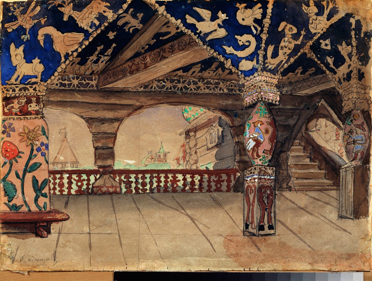 Décor préparatoire pour la pièce de théâtre "La demoiselle des neiges" de Alexandre Ostrovski - Victor Mikhailovich Vasnetsov