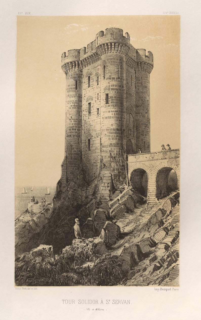 ...Pl.13, Tour Solidor à St. Servan Ille-et-Vilaine, 1860 - Victor Petit