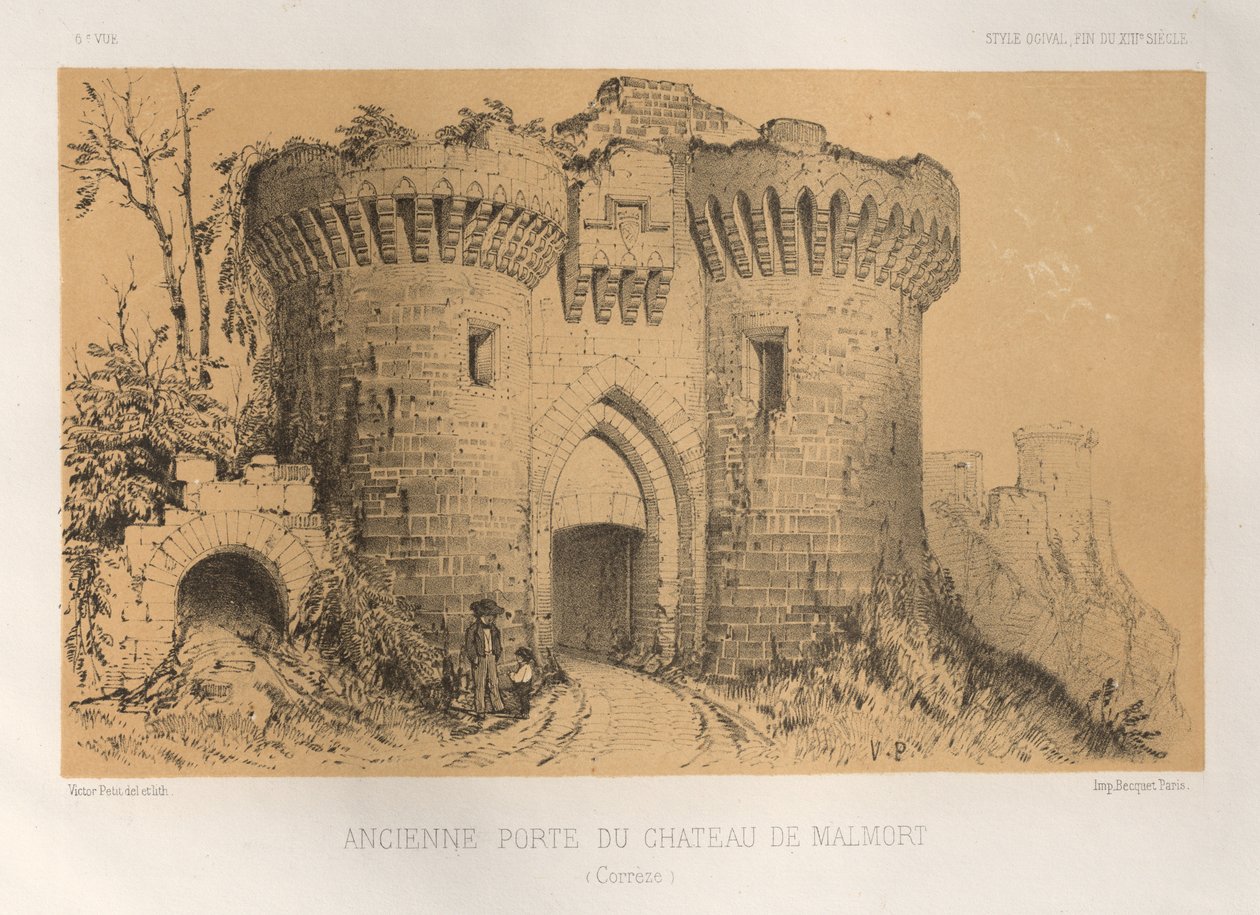 Pl.6, Ancienne Porte Du Château De Malmort Corrèze, 1860 - Victor Petit
