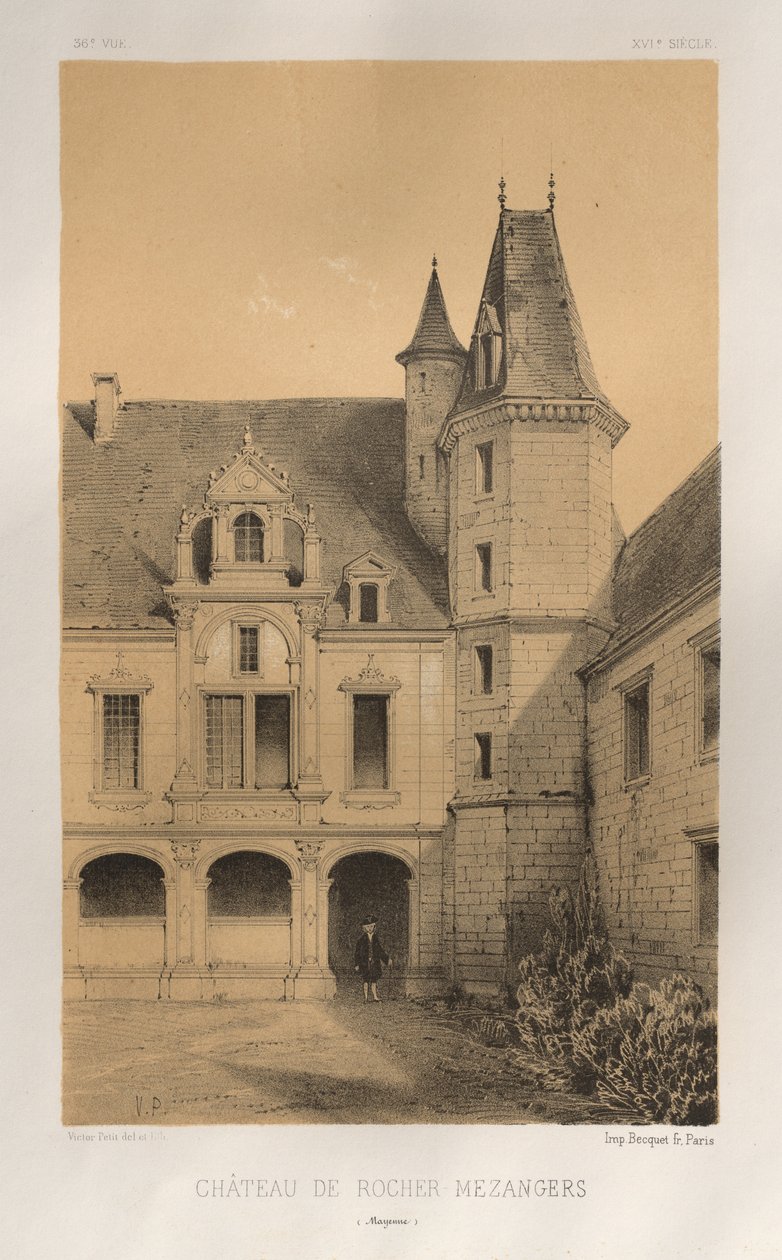 Pl. 36, Château De Rocher Mezangers Mayenne, 1860 - Victor Petit