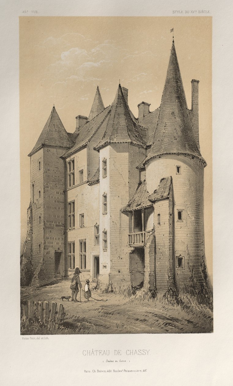 Pl. 45 Château De Chassy Saône et Loire, 1860 - Victor Petit