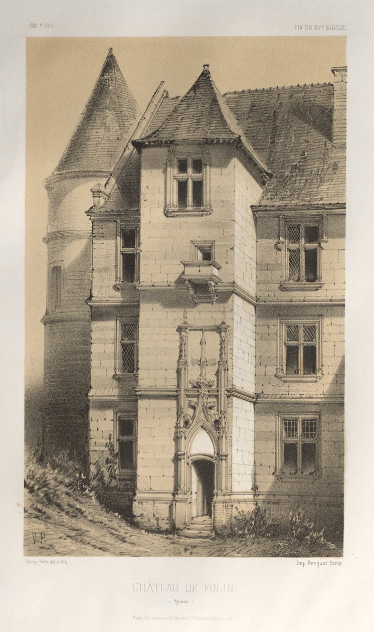 ...Pl. 62, Château De Folin Yonne, 1860 - Victor Petit