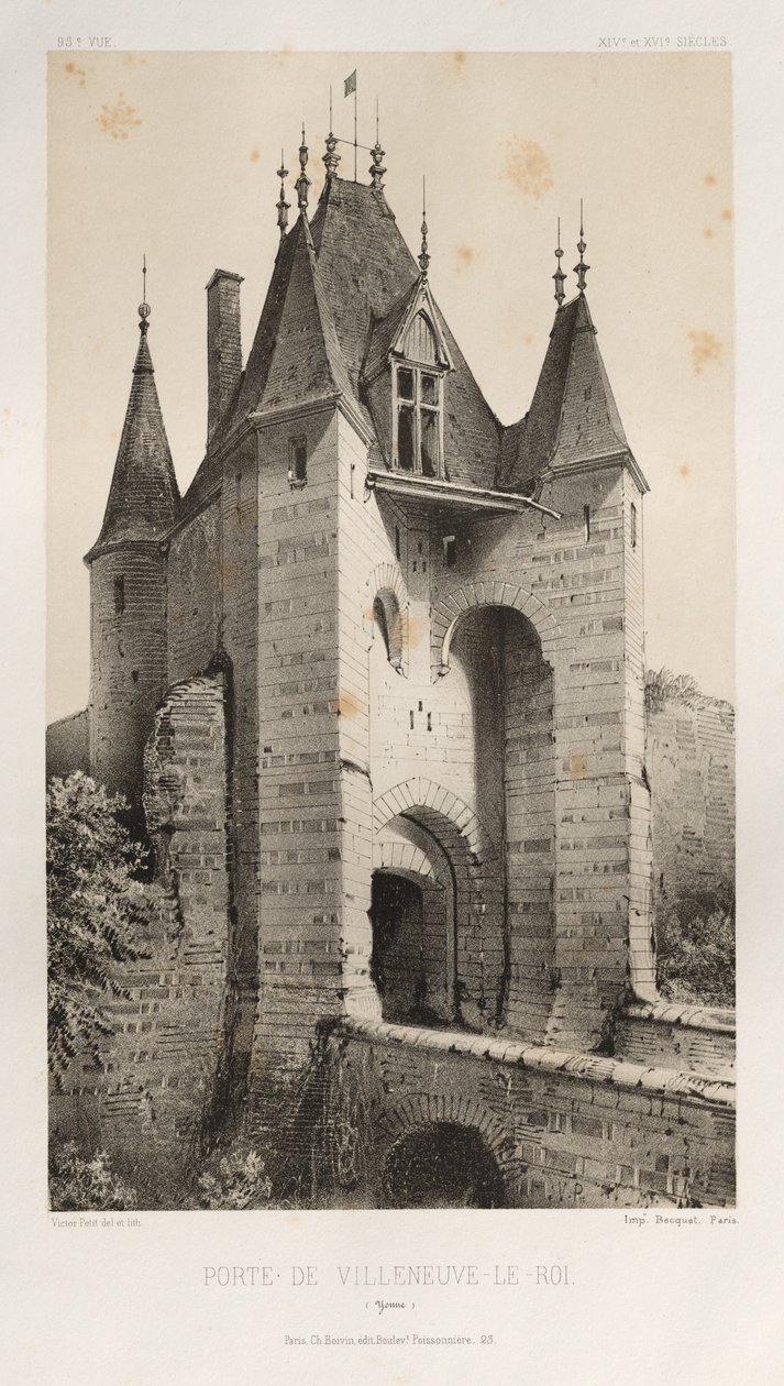 ...Pl. 95, Porte de Villeneuve-Le-Roi Yonne, 1860 - Victor Petit