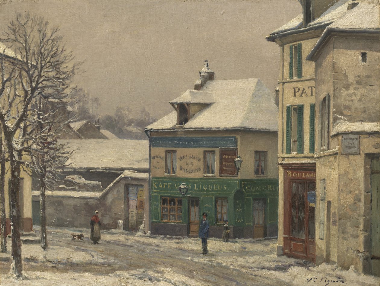 Effet de neige en banlieue, vers 1875-85 - Victor Vignon