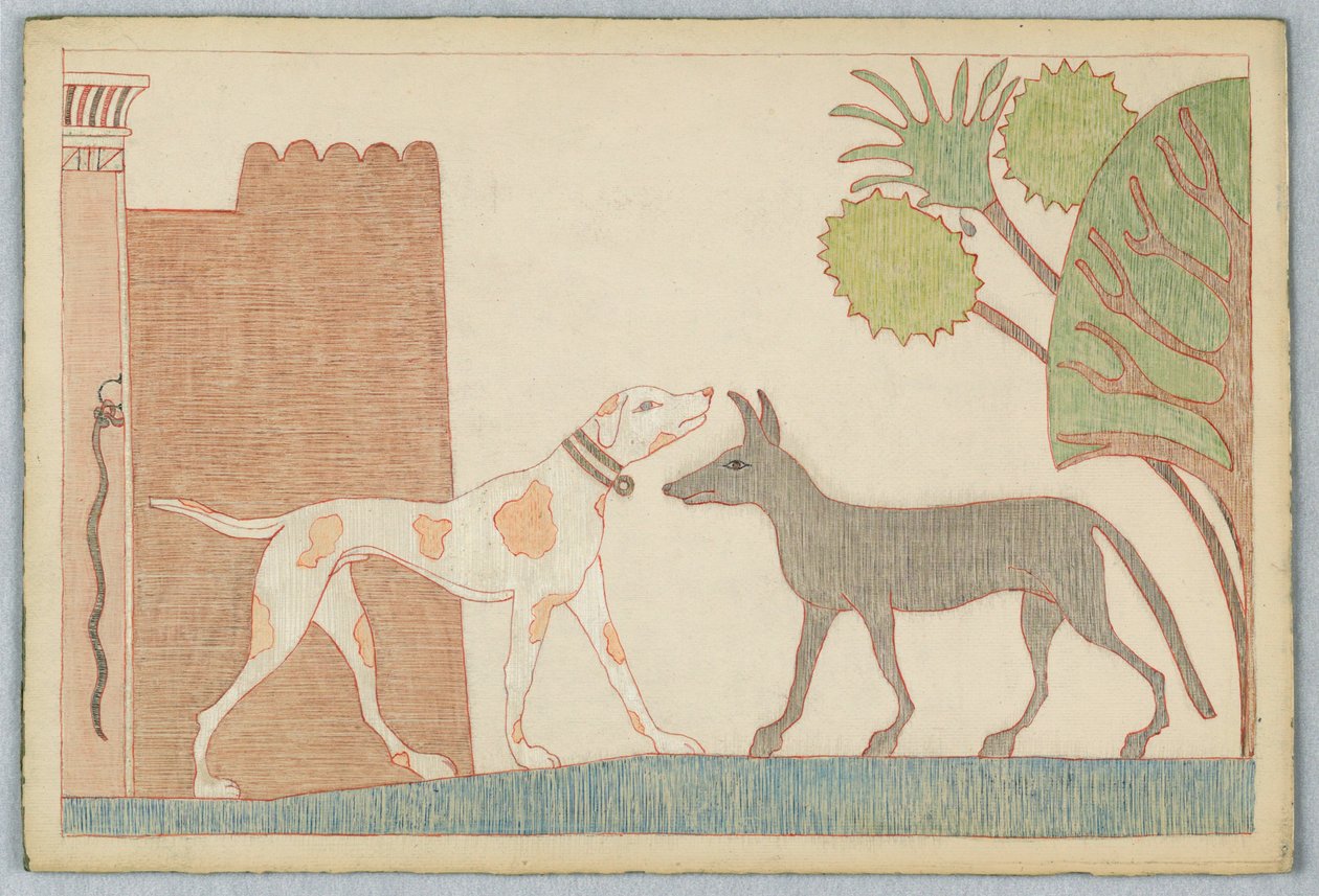 Le Chien et le Loup, Illustration pour les Fables d