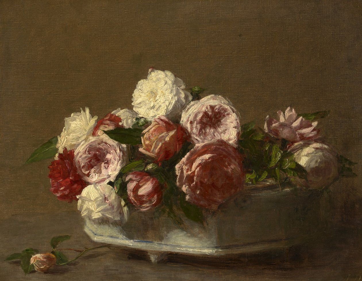 Roses dans un pot en porcelaine, vers 1875?-1900 - Victoria Dubourg