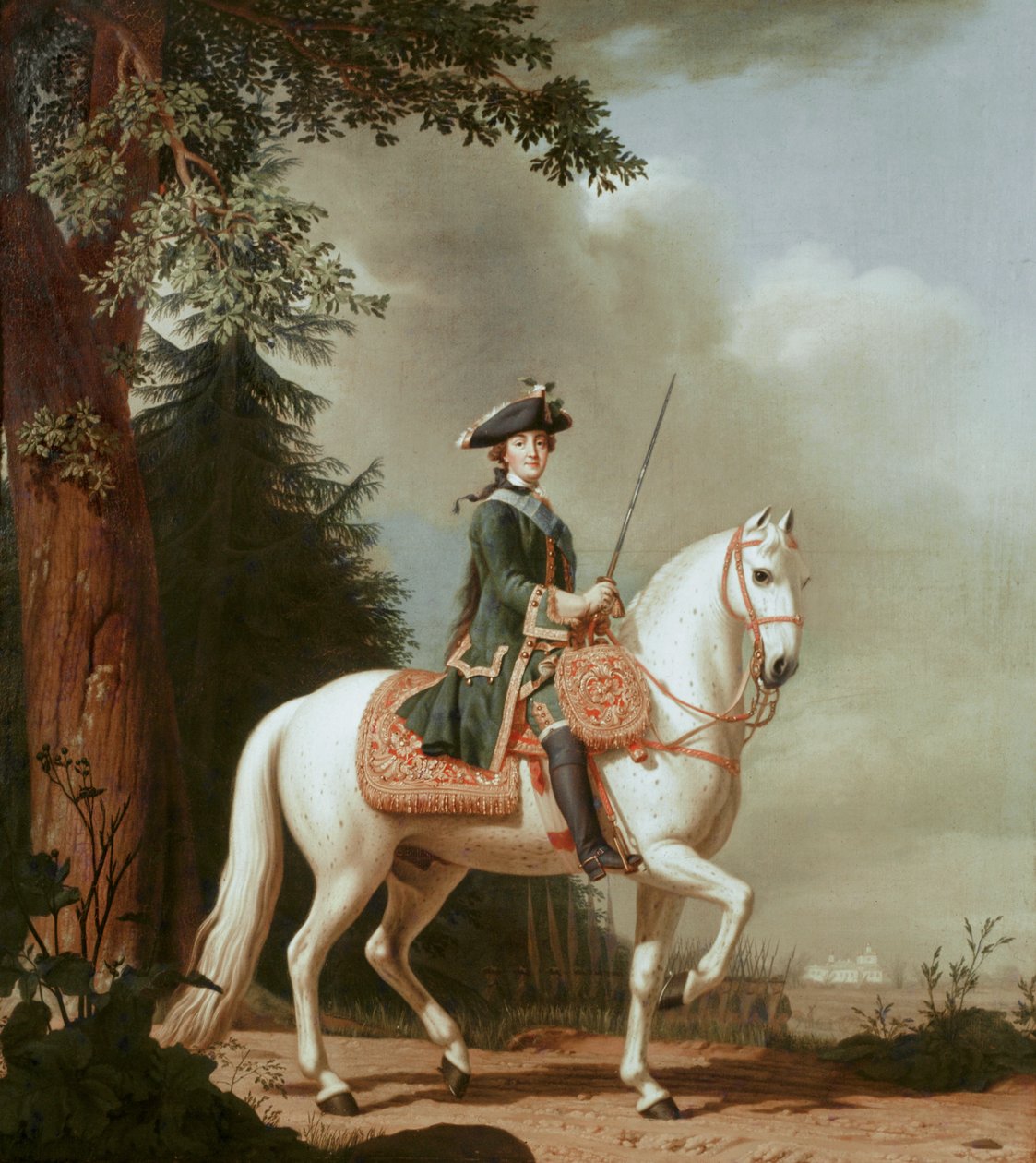 La tsarine Catherine II à cheval, d