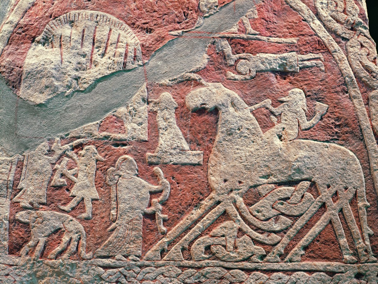 Détail de figures illustrant une saga, de l