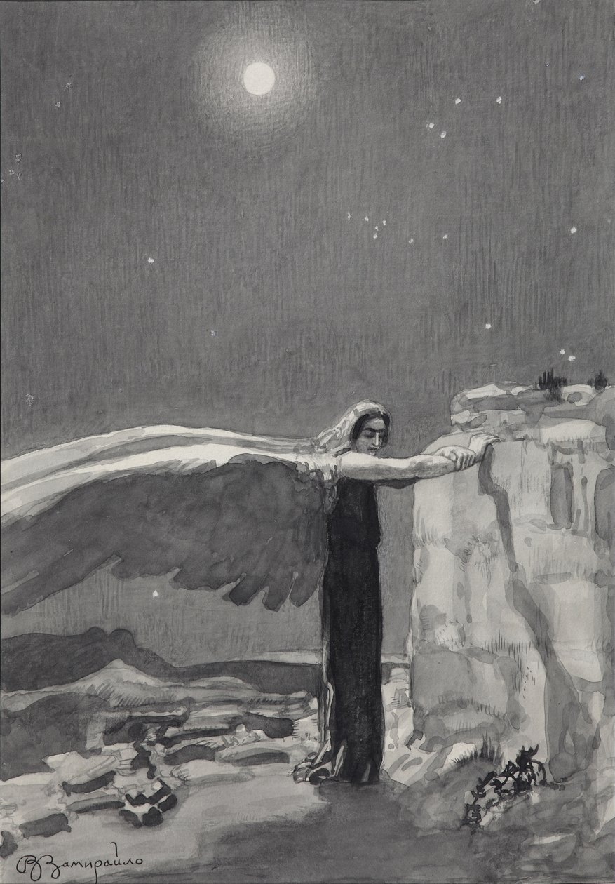 Illustration du poème Le Démon par Mikhaïl Lermontov, 1913-1914 - Viktor Dmitrievich Zamiraylo