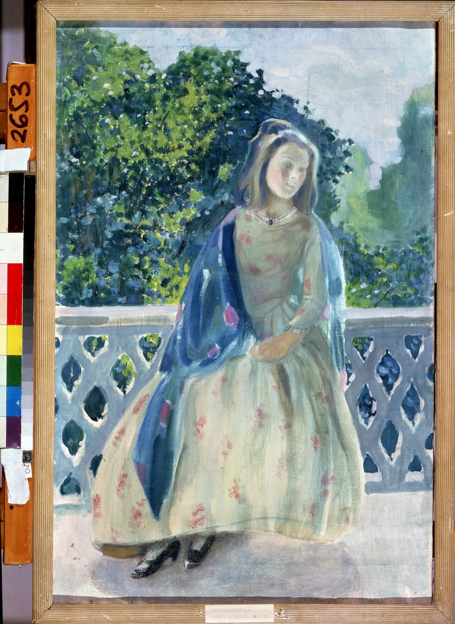 Jeune fille au balcon - Viktor Elpidiforovich Borisov Musatov