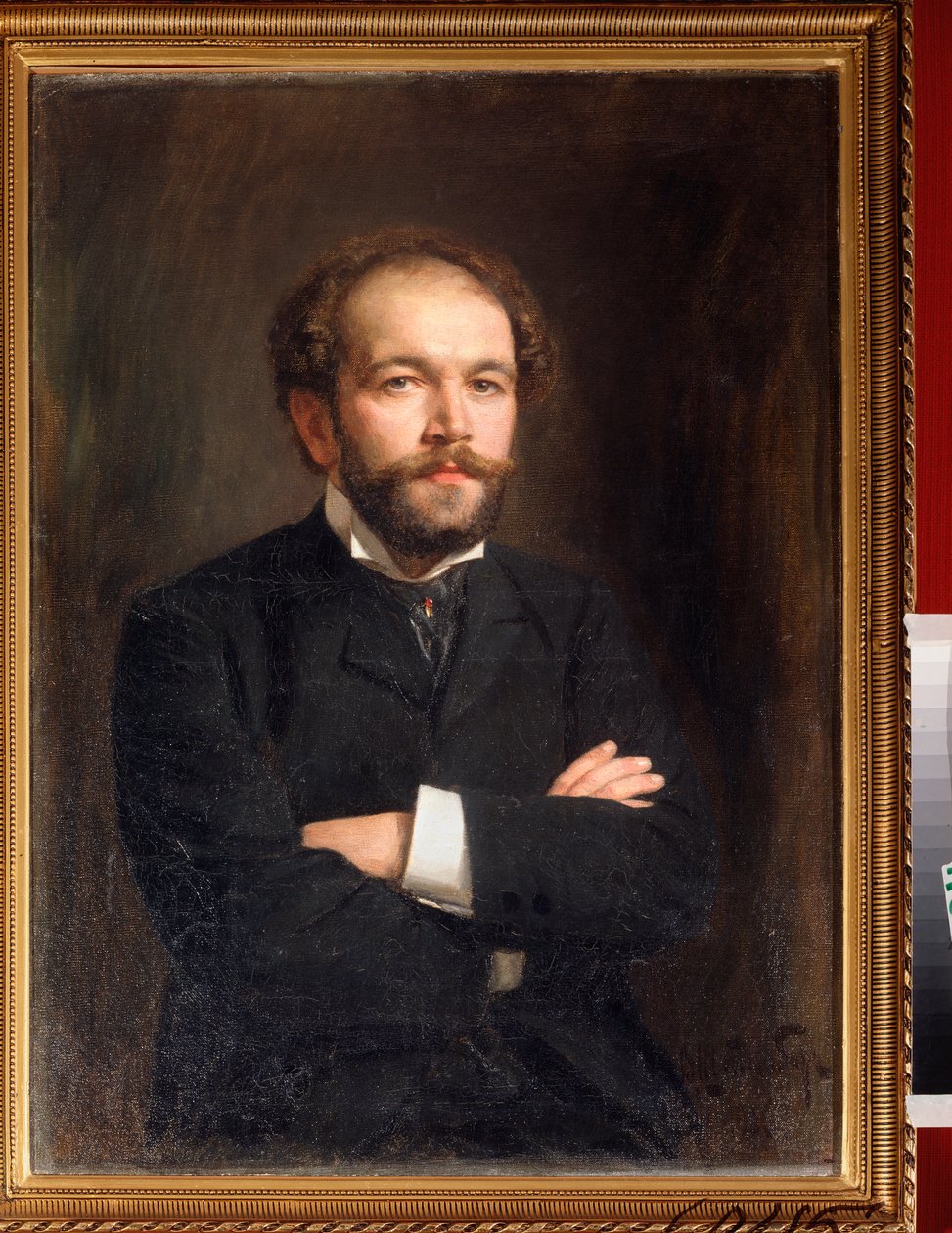 Portrait du compositeur Nikolai Medtner. Peinture de Viktor Karlovich ...