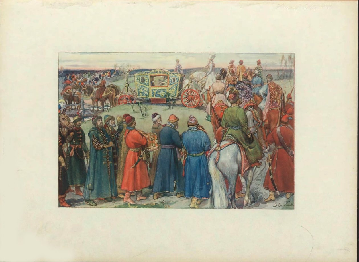 Les tsars Alexei Mikhailovich partent à la chasse - Viktor Mikhaylovich Vasnetsov