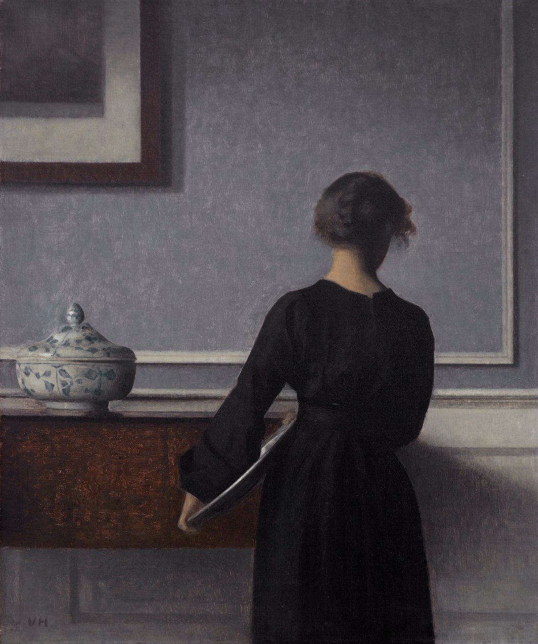 Intérieur avec jeune femme de dos - Vilhelm Hammershøi