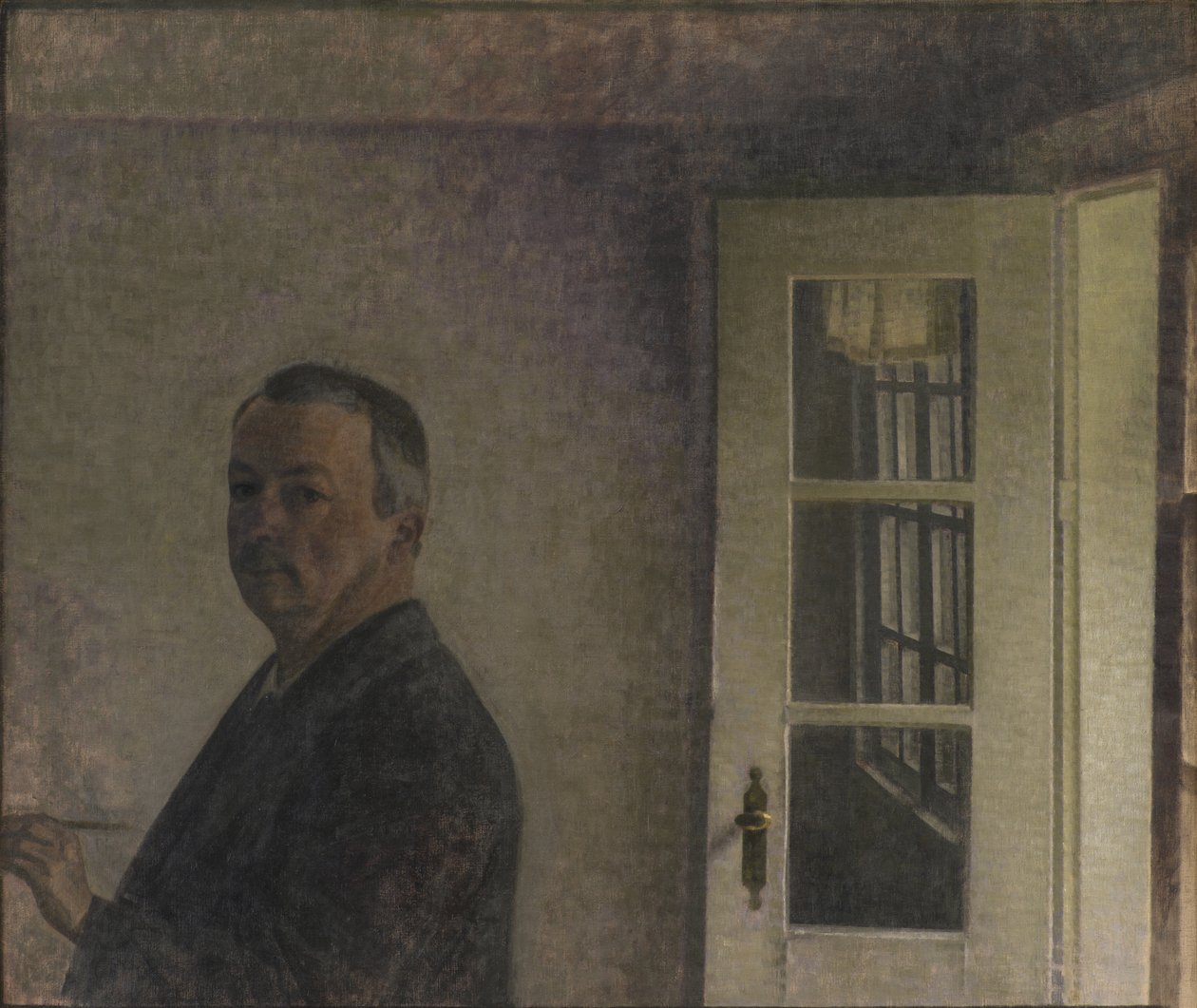 Autoportrait. Le Cottage Spurveskjul à Sorgenfri, au nord de Copenhague - Vilhelm Hammershøi