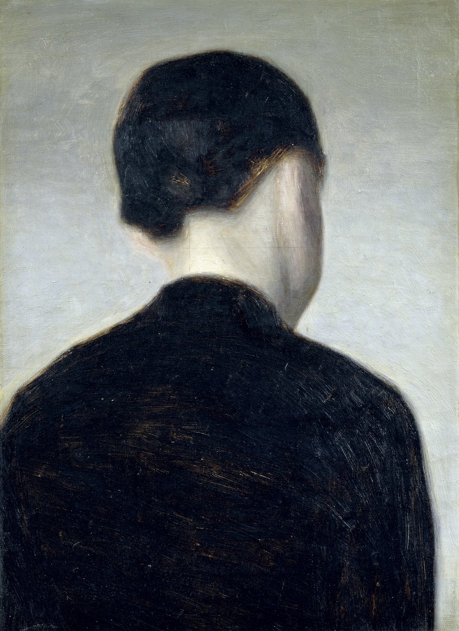 Figure assise, vue de dos (Anna Hammershoi) 1884 - Vilhelm Hammershoi