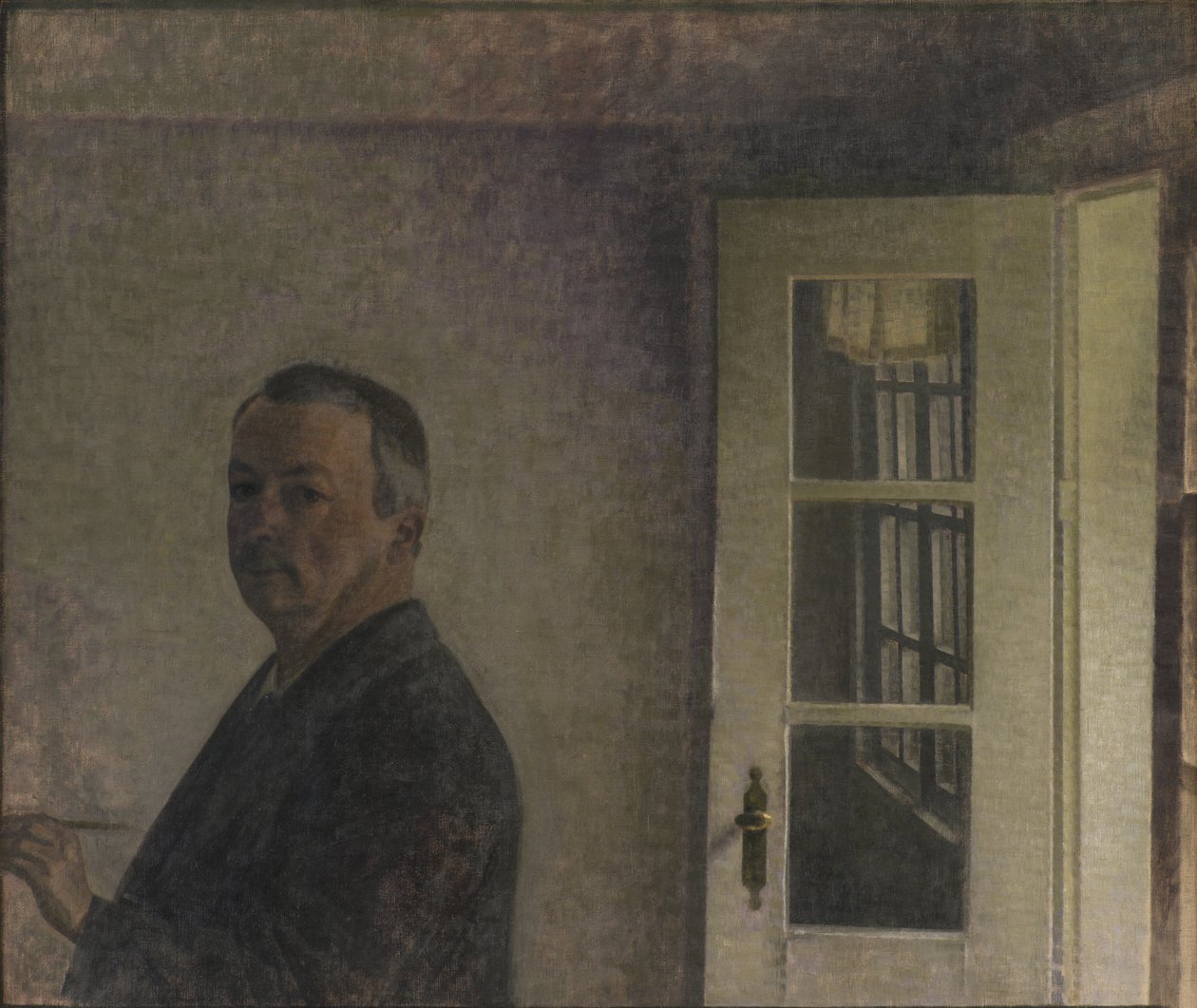 Autoportrait. Le Cottage Spurveskjul à Sorgenfri, au nord de Copenhague - Vilhelm Hammershøi