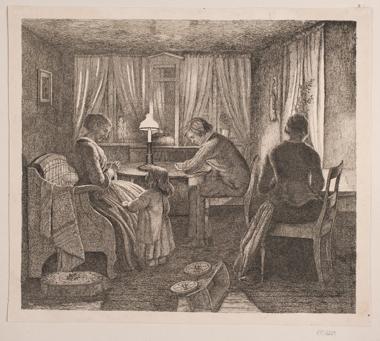 Intérieur avec la famille de l