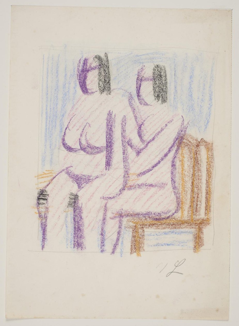 Étude de composition avec deux femmes nues assises - Vilhelm Lundstrøm