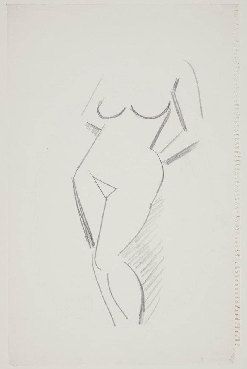 Modèle féminin debout avec les deux mains derrière les reins - Vilhelm Lundstrøm