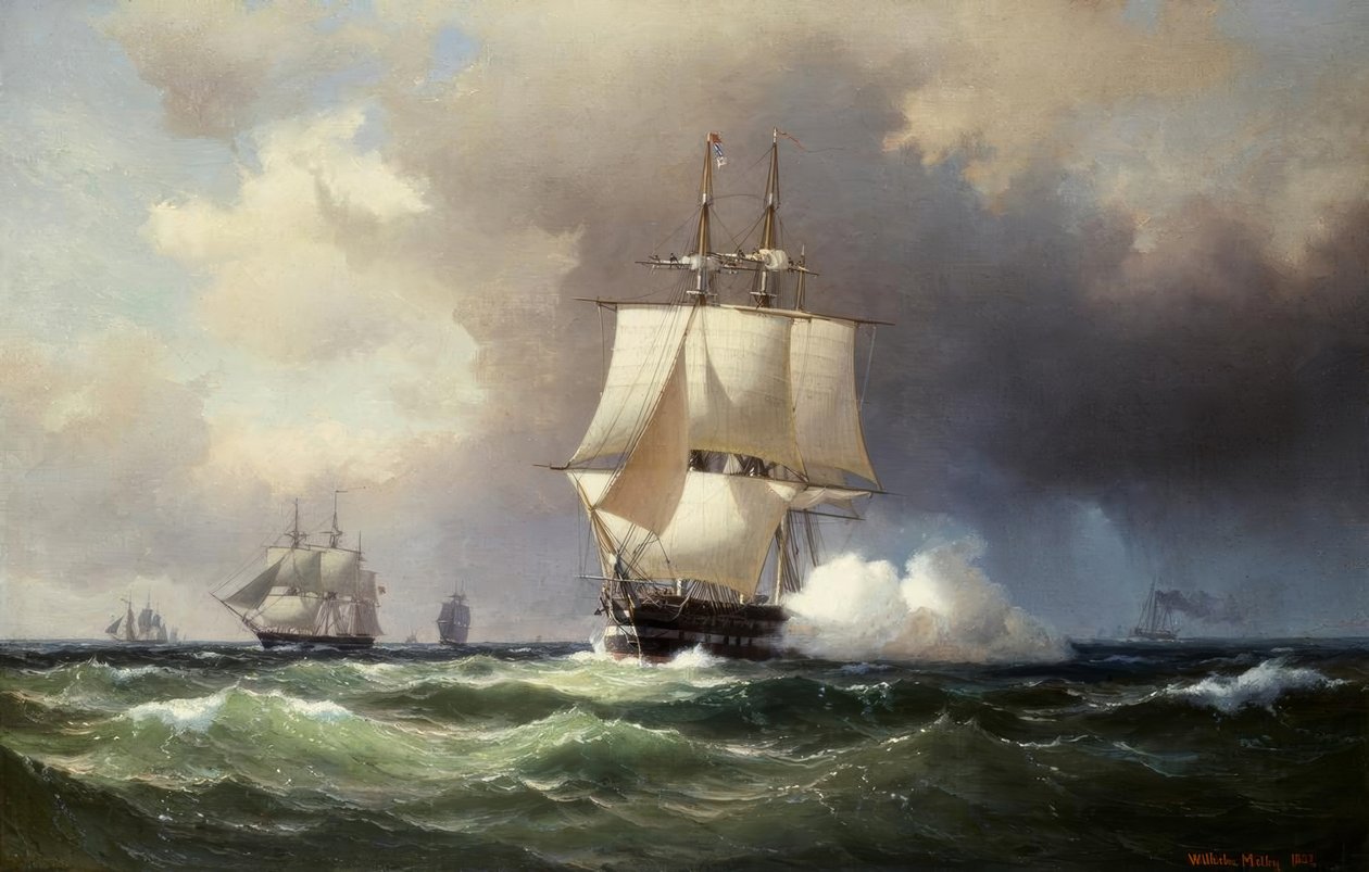 Voilier en haute mer - Vilhelm Melbye