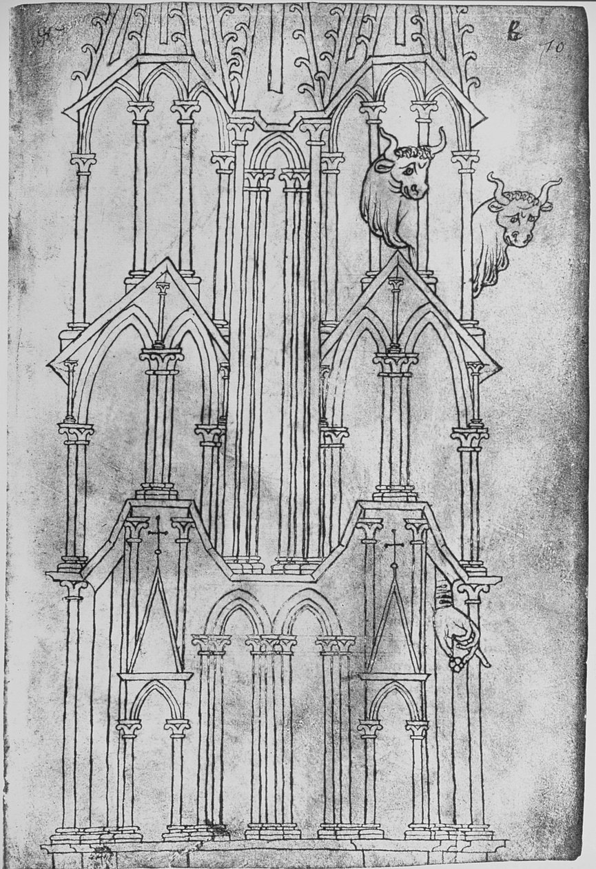 Élévation de la tour de la cathédrale de Laon - Villard de Honnecourt