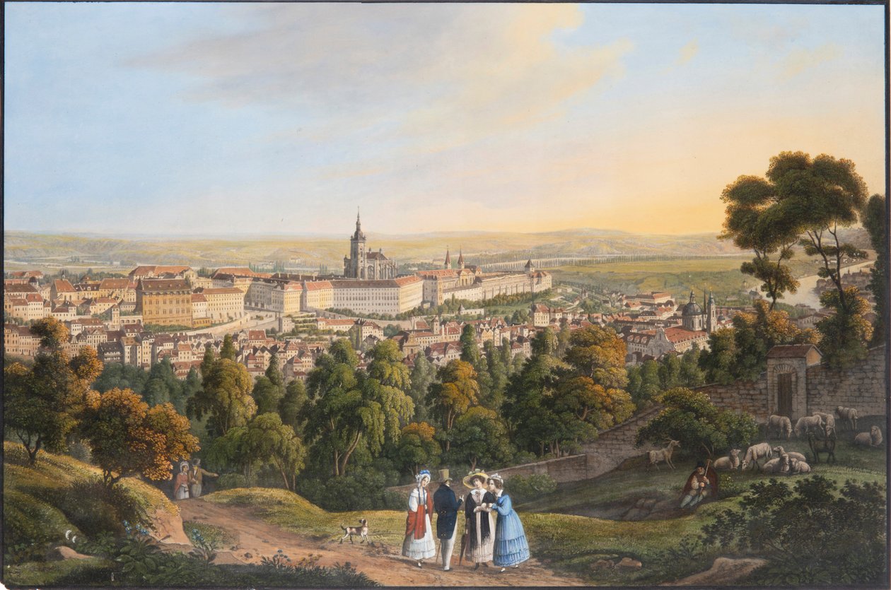 Quartier du château de Prague Hradcany, vers 1830 - Vincenc Morstadt