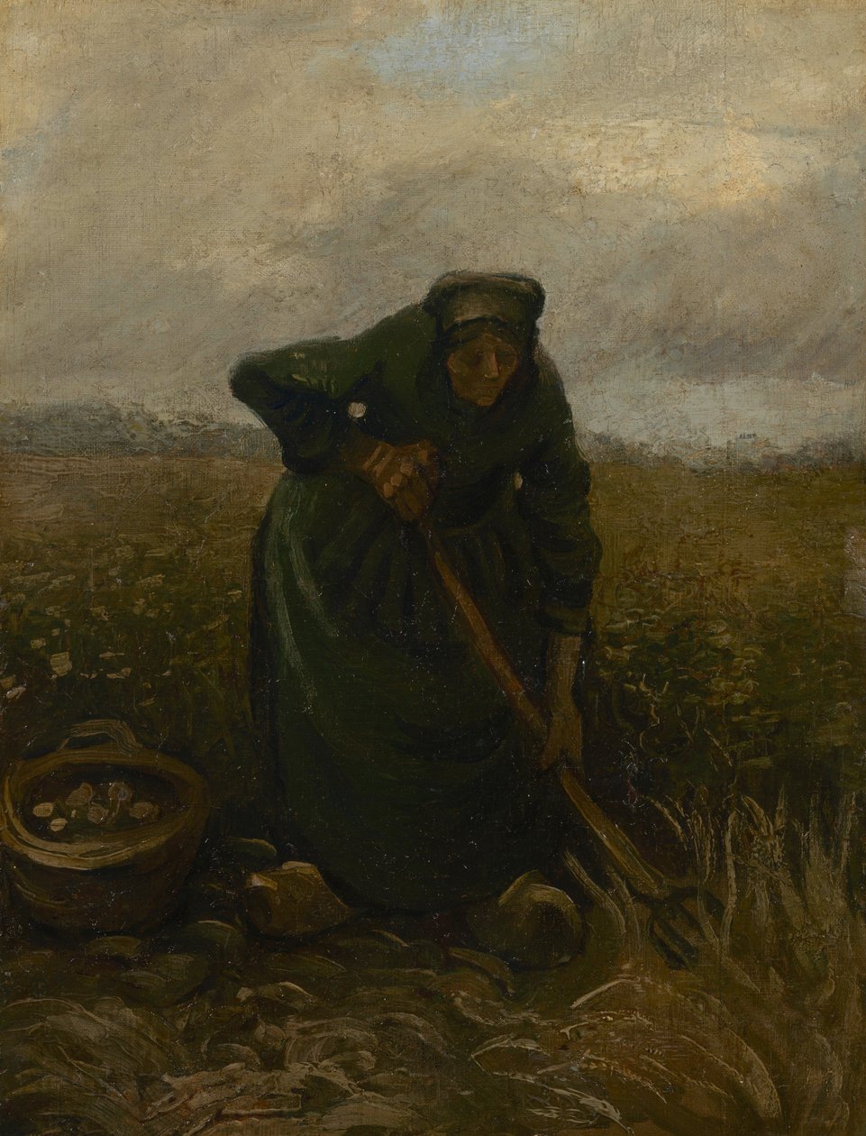 Femme ramassant des pommes de terre - Vincent van Gogh
