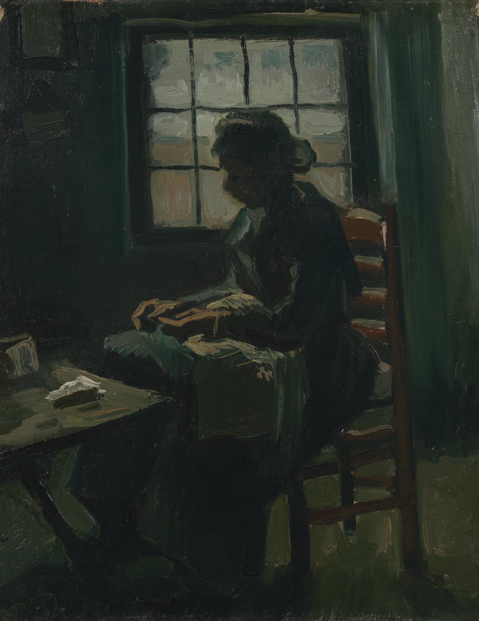 Femme cousant - Vincent van Gogh